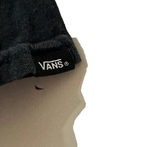 Vans “Off the Wall” size L black cotton short sleeve cropped tee - Picture 3 of 6